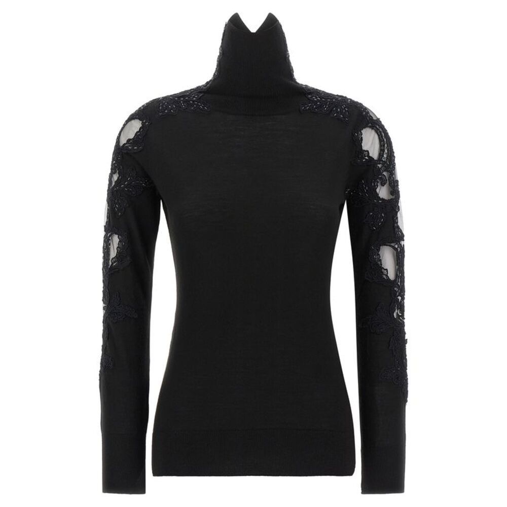 Ermanno Scervino Black Virgin Wool Women's Cardigan